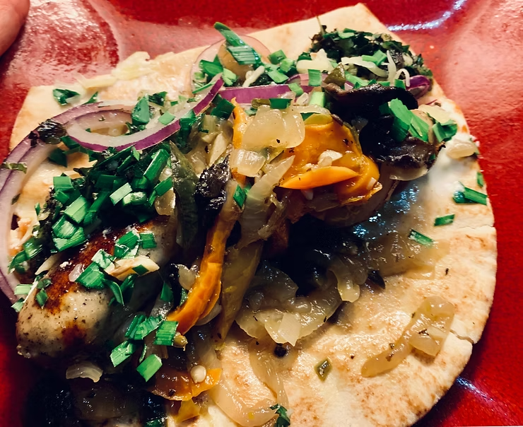 Grilled Sausage Pita Wrap